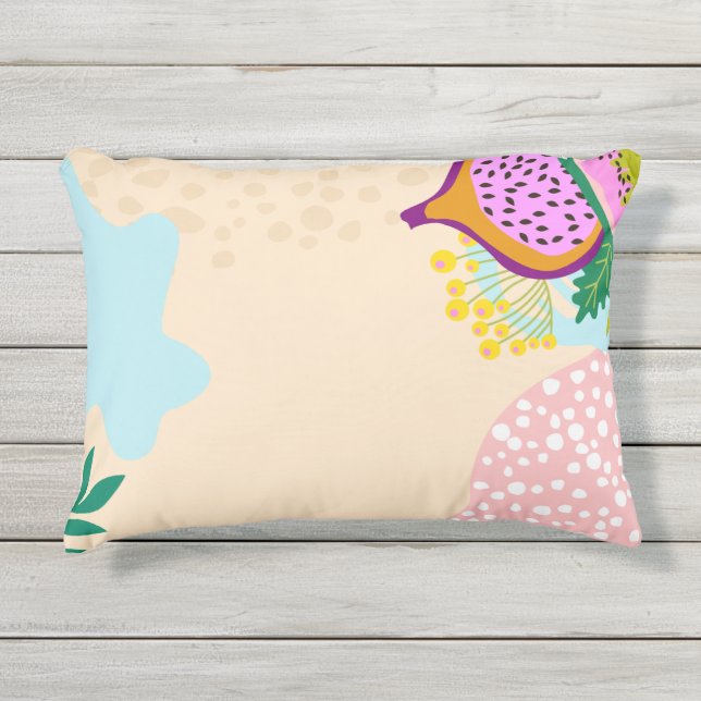 Cojín De Exterior Elegante adorable patrón rosa y abstracto (Anverso)