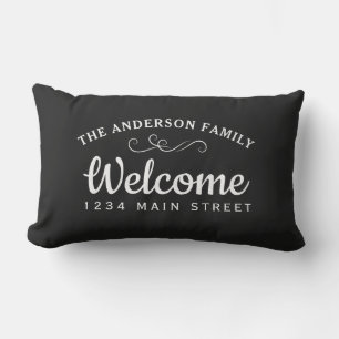 Cojín De Exterior Elegante Bienvenida Nombre de Familia Personalizad