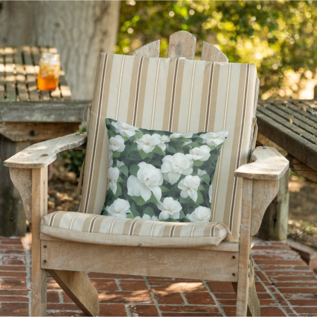 Cojín De Exterior Elegante clásico verde botánico floral (Silla)