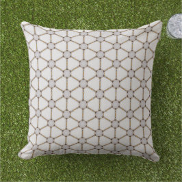 Cojín De Exterior Elegante diseño blanco y dorado de la Marina Náuti