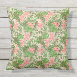 Cojín De Exterior Elegante Floral De 20"X20" En Madera Muy Popular