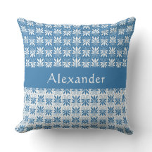 Elegante Personalizado floral griego azul y blanco
