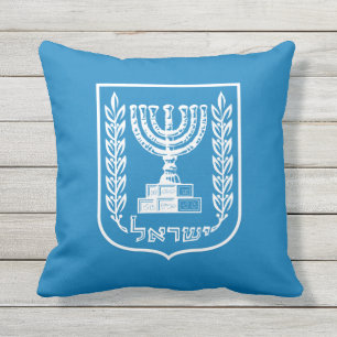 Cojín De Exterior Emblema de Patio Pillow e Israel, Israel / Jardín