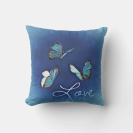Cojín De Exterior encantadora mariposas azules El día de San Valentí