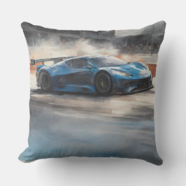 Cojín De Exterior Escena dinámica de raza urbana azul