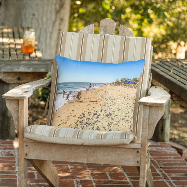 Cojín De Exterior Escenario de la playa de invierno (Silla)