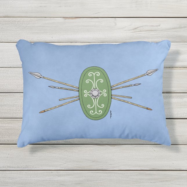 Cojín De Exterior Escudo celta y lentes antiguos (Anverso)