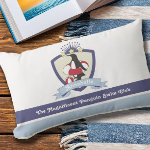 Cojín De Exterior Escudo del Club de Natación Pingüino Lindo Niños A