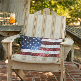 Cojín De Exterior Estados Unidos bandera azul rojo brillante purpuri