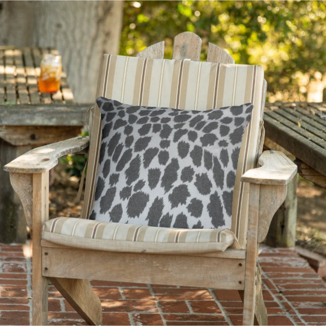 Cojín De Exterior Estampado Animal Leopardo Blanco y Negro  (Silla)
