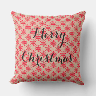 Cojín De Exterior Estrella de puntos rojos en taupe