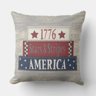Cojín De Exterior Estrellas y Franjas Patrióticas 1776 Americana Rús