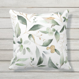 Cojín De Exterior Eucalyptus Watercolor Gold Sale del Cushiro Exteri