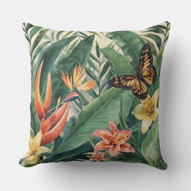 Cojín De Exterior Exotic Garden Delight Throw Pillow (Anverso)