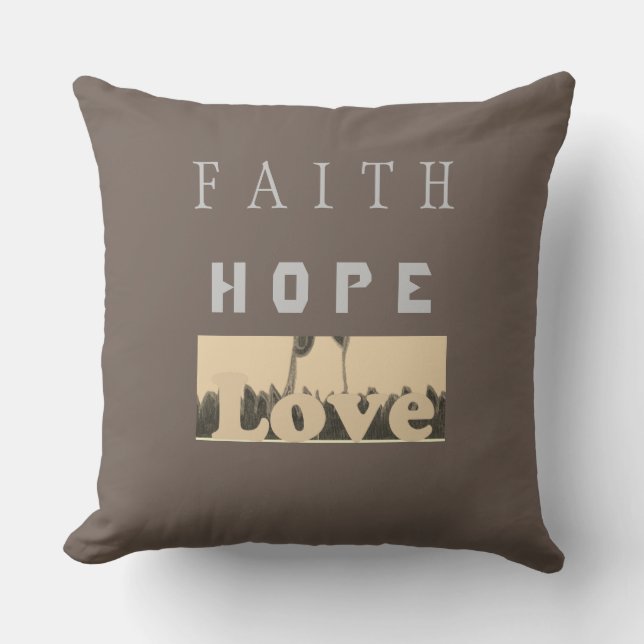 Cojín De Exterior Faith Hope Love (Anverso)