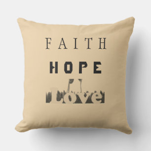 Cojín De Exterior Faith Hope Love Inspirador Text Design