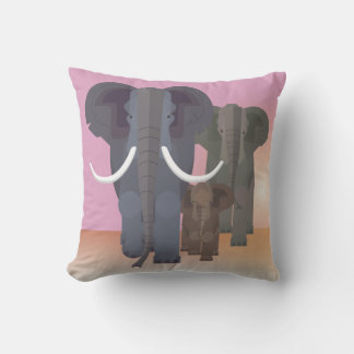 Cojín De Exterior Familia geométrica de Elefantes