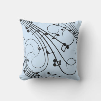 Cojín De Exterior Fancy Music Notes Blue