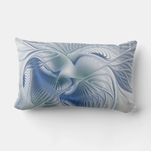Cojín De Exterior Fantasía dinámica abstracta tonos azules arte frac