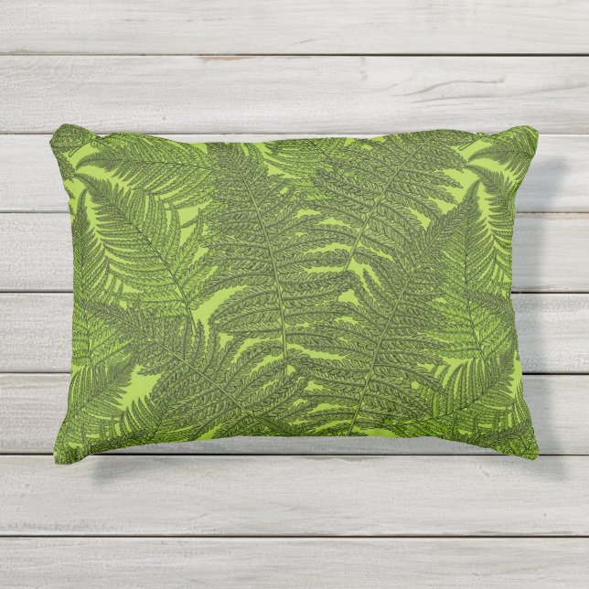 Cojín De Exterior Fern en verde (Anverso)