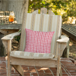 Cojín De Exterior Festas Rojo Blanco Chevron Rayas en Reversible