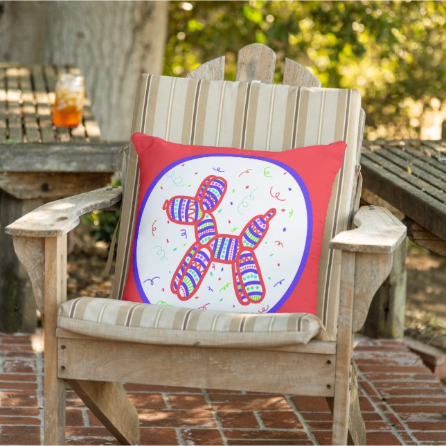 Cojín De Exterior Fiesta de perro globo (Silla)