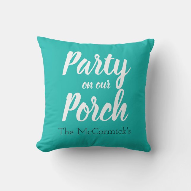 Cojín De Exterior Fiesta Turquoise Patio Porch  verano personalizado (Anverso)