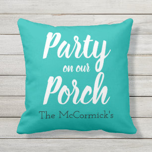 Cojín De Exterior Fiesta Turquoise Patio Porch verano personalizado