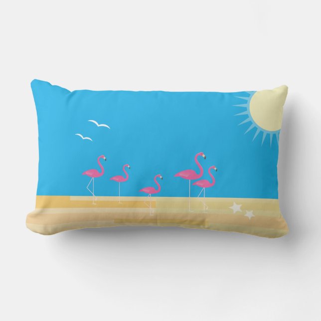 Cojín De Exterior Flamingo Beach Scene - Exterior (Anverso)