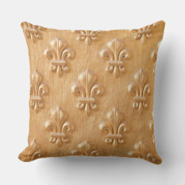 Cojín De Exterior fleur de lis, pared de madera pintada de oro, made