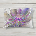 Cojín De Exterior Flor de arte fractal enérgica y colorida<br><div class="desc">Una potente flor multicolor de fantasía,  un singular arte fractal floral. Diseño para tu almohada exterior y más.</div>