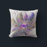 Cojín De Exterior Flor de arte fractal enérgica y colorida<br><div class="desc">Una potente flor multicolor de fantasía,  un singular arte fractal floral. Diseño para tu almohada exterior y más.</div>