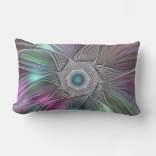 Cojín De Exterior Flor grande colorida Resumen arte fractal trippy