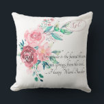Cojín De Exterior Flora de color de agua roja y rosa gratitud floral<br><div class="desc">Acuarela Roses Rojos y Rosa Rosada Gratitud Floral Pillow al aire libre - un hermoso ramo de rojos y rosados. Cita de Gratitud de Henry Ward Beecher. Personal con sus propias iniciales. Un fabuloso regalo para la primera vez que dueña de casa, damas de honor, novias, cualquier ocasión de celebración...</div>