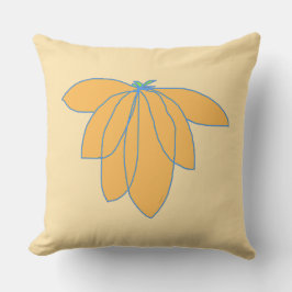 Cojín De Exterior Floral Dorado sobre Beige