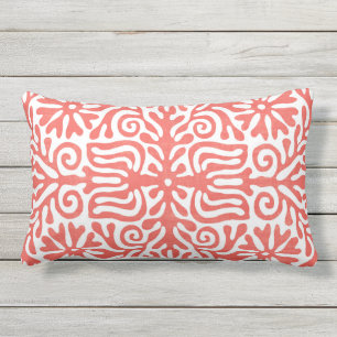 Cojín De Exterior Floral popular, coral antiguo