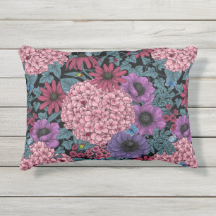 Cojín De Exterior Flores de jardín en negrita