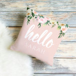 Cojín De Exterior Flores Pink Pastel Modernas Hola Y Nombras<br><div class="desc">Flores Pink Pastel Modernas Hola Y Nombras</div>