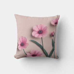 Cojín De Exterior Flores Verdes de Salvia Rosa Patrón de Acuarela
