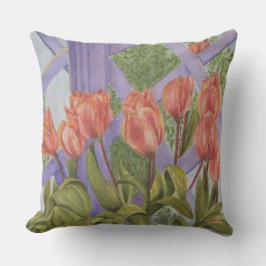 Cojín De Exterior FLUJOS DE TULIP naranja EN PATIO DE LACIO PURPLE