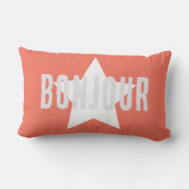 Cojín De Exterior Fondo minimalista rosa personalizado Bonjour