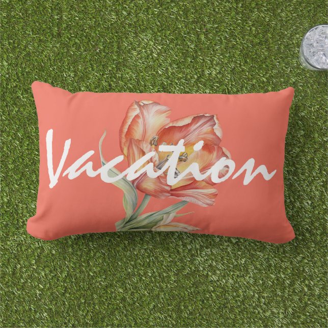 Cojín De Exterior Fondo romántico personalizado relajante en floral  (Césped)