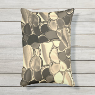 Cojín De Exterior Formas redondeadas en color bronce, dorado claro, 