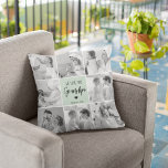 Cojín De Exterior Foto del Collage Mejor Regalo del Abuelo Pastel Mi<br><div class="desc">Esta hermosa foto de collage es la manera perfecta de expresar tu amor por tu abuelo. Con el más sincero mensaje "Te amamos abuelo" con elegantes letras en un relajante fondo de menta pastel, este artículo capta el calor y el afecto que sientes por tu abuelo. El diseño del collage...</div>
