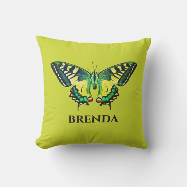 Cojín De Exterior Fotografía moderna Cuta mariposa Verde (Anverso)