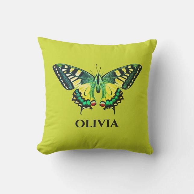 Cojín De Exterior Fotografía moderna Cuta mariposa Verde (Anverso)