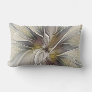 Cojín De Exterior Fractal floral, flor de la fantasía con colores de