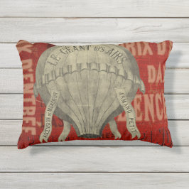 Cojín De Exterior Fuentes gráficas de Steampunk Hot Air Ballon Ride