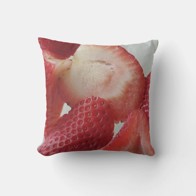 Cojín De Exterior Fun Strawberry Pillows de RoseWrits (Anverso)