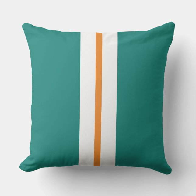 Cojín De Exterior Fun Trendy Verde azulada Slim Naranja Banda de Car (Anverso)